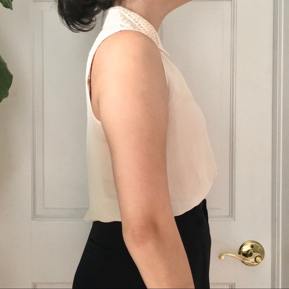 Blush Lace Sleeveless Blouse - Picture 3 of 9